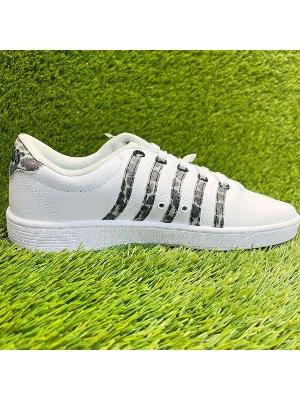 K-Swiss Court Pro II Leopard Womens Size 8.5 White Black Athletic Shoes Sneakers